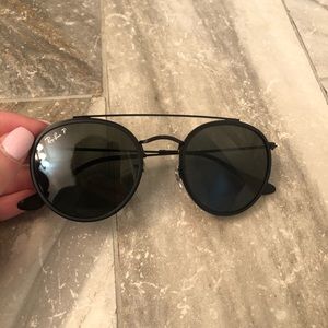 Ray-Ban round double bridge polarized sunglasses